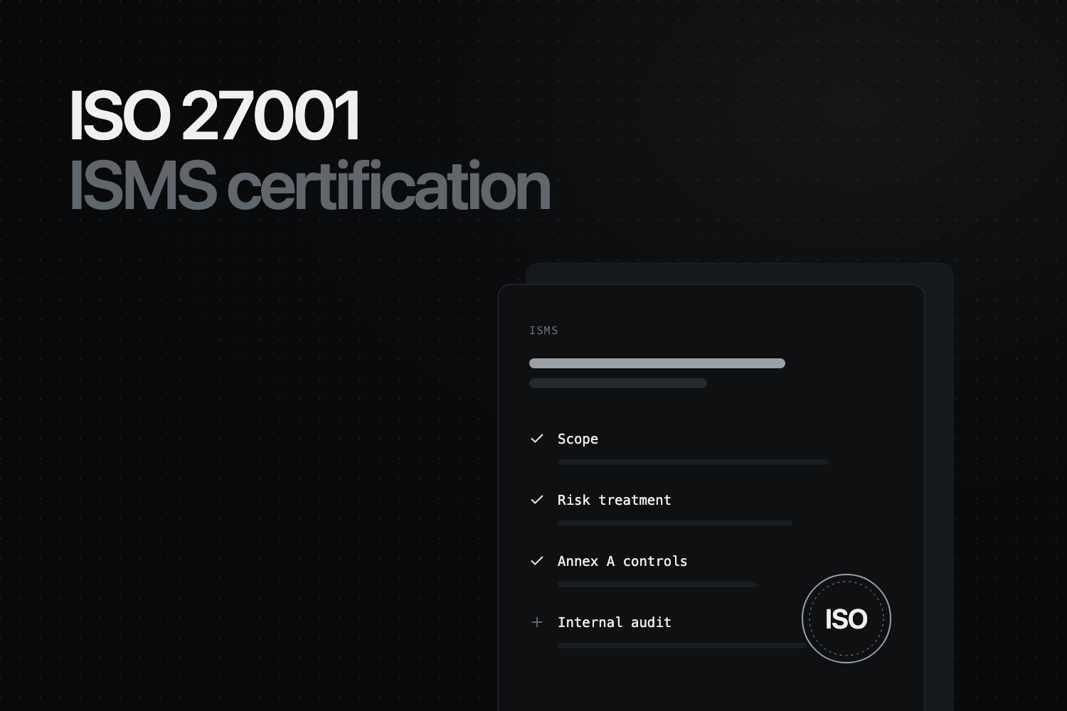 iso 27001 isms certification certification